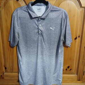 Puma Dry Cell Men's Golf Polo, Gray Fade Pattern, Size Medium, EUC